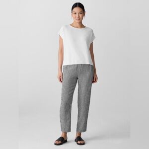 Eileen Fisher Black and White Straight Leg Pants